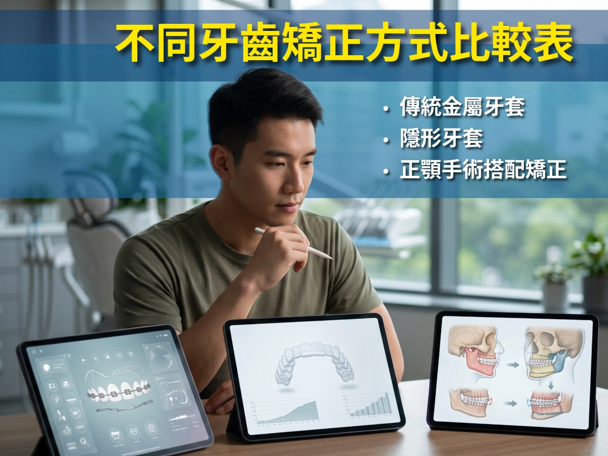 不同牙齒矯正方式比較表